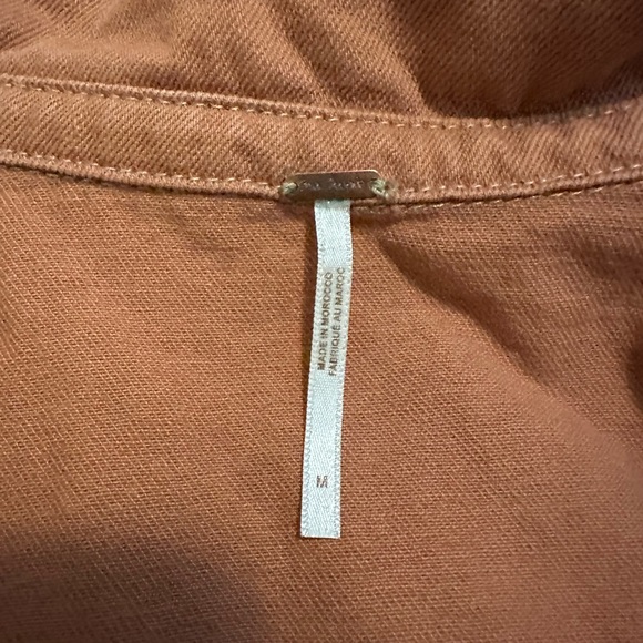 FREE PEOPLE Eisenhower Denim Jacket Terracotta Size M - Picture 4 of 5